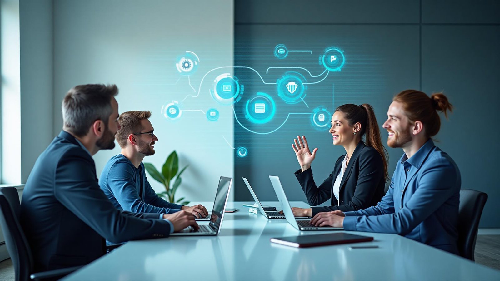 Professional team implementing Zoho solutions